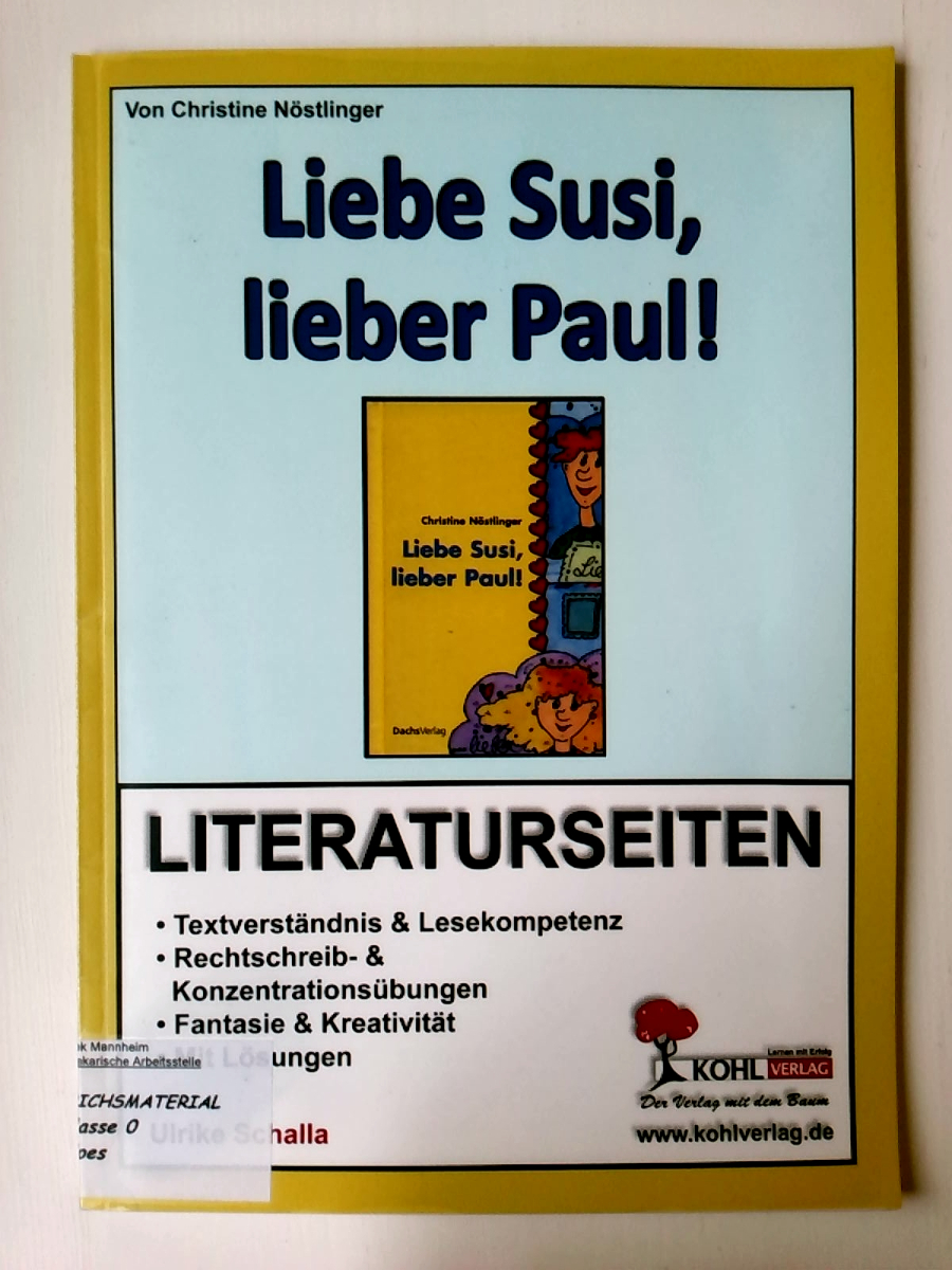 Liebe Susi, lieber Paul! - Literaturseiten - Ulrike Schalla